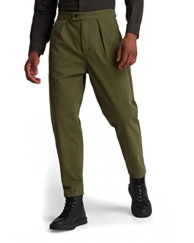 G-STAR RAW Herren Unisex Pleated Chino Relaxed, Grün (dark olive D20147-C893-C744), 32W / 32L von G-STAR RAW