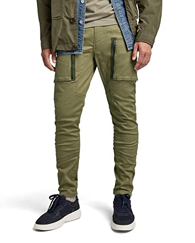 G-STAR RAW Herren Zip Pocket 3D Skinny Cargo Hose, Grün (smoke olive D21975-C105-B212), 29W / 32L von G-STAR RAW