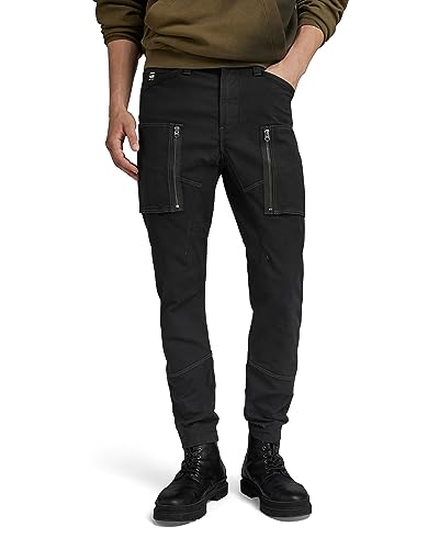 G-STAR RAW Herren Zip Pocket 3D Skinny Cargo Hose, Schwarz (dk black D21975-D504-6484), 34W / 30L von G-STAR RAW