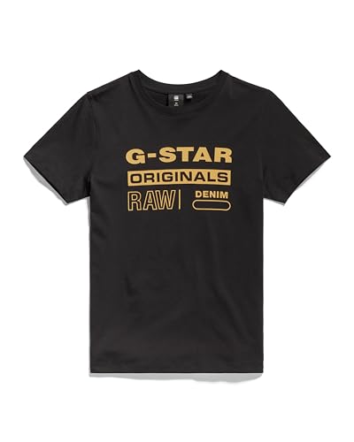 G-STAR RAW Jungen SS10037 t-shirt ss T-Shirt, Schwarz (dk black D24912-01-6484), 12 Jahre von G-STAR RAW