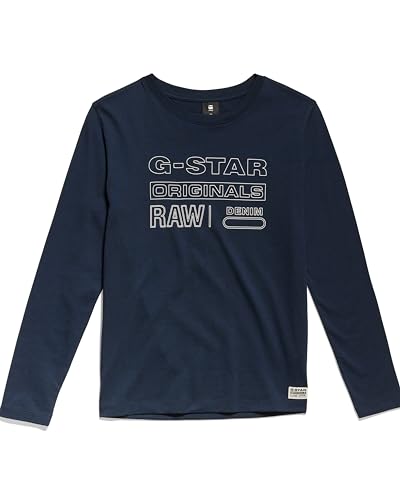 G-STAR RAW Jungen SS23306 t-shirt ls T-Shirt, Blau (salute D25002-01-C742), 14 Jahre von G-STAR RAW