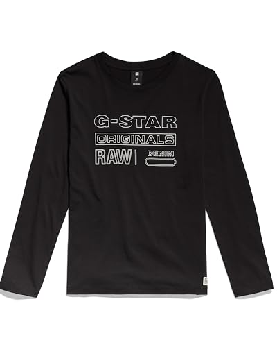 G-STAR RAW Jungen SS23306 t-shirt ls T-Shirt, Schwarz (dk black D25002-01-6484), 14 Jahre von G-STAR RAW