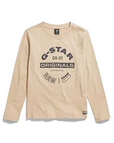 G-STAR RAW Jungen SS23307 t-shirt ls T-Shirt, Beige (westpoint khaki D25003-01-C531), 10 Jahre von G-STAR RAW