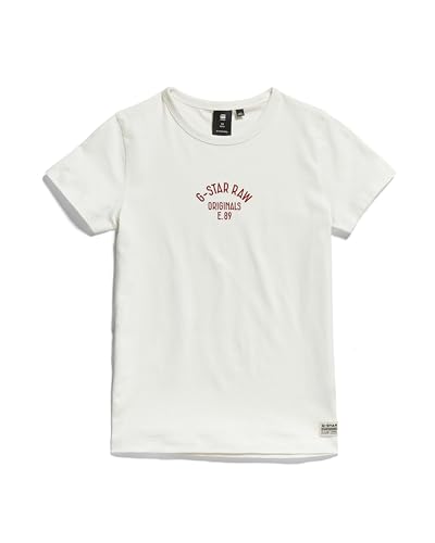 G-Star RAW Mädchen SS23001 t-Shirt ss T-Shirt, Weiß (Buff D24973-01-1358), 8 Jahre von G-STAR