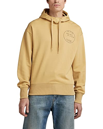 G-STAR RAW Herren Back Graphic Loose Hooded Sweatshirt, Beige (prairie sand D22233-A613-D308), M von G-STAR RAW