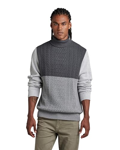 G-STAR RAW Herren Cable Color Block Loose Turtle Knit Pullover von G-STAR