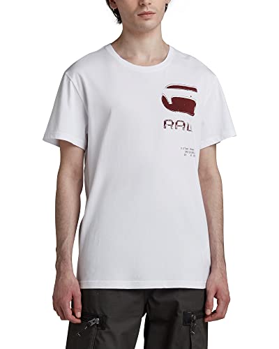 G-STAR RAW Herren G RAW Typography T-Shirt, Weiß (white D22213-C506-110), S von G-STAR RAW