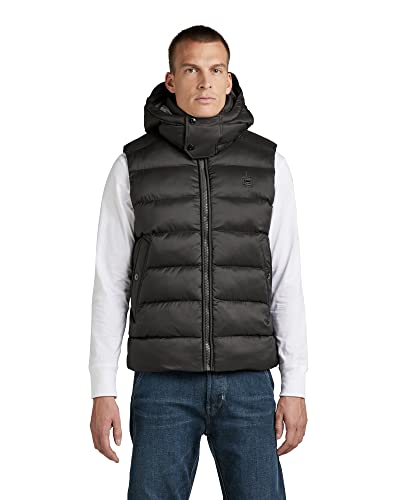 G-STAR RAW Herren G-Whistler Padded Hooded Weste, Schwarz (dk black D20101-D199-6484), M von G-STAR RAW