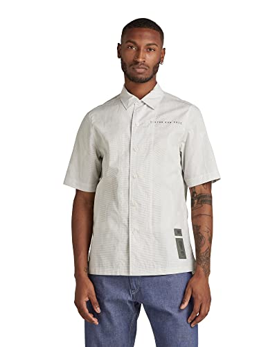 G-STAR RAW Herren Hawaii Commando Hemd, Mehrfarben (dk black/white jacquard D21449-D120-D143), M von G-STAR RAW