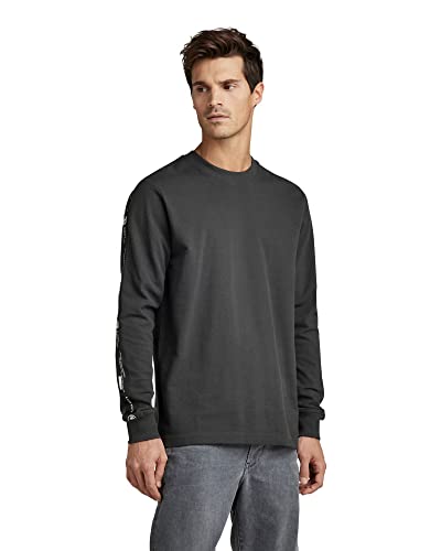 G-STAR RAW Herren Lightweight Logo Tape Sweatshirt, Grau (cloack D22221-C443-5812), M von G-STAR RAW