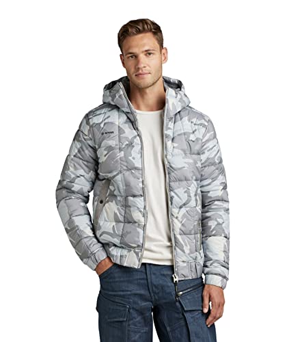 G Star RAW Men's Meefic sqr Quilted HDD JKT Jacket, Multicolor (cool Grey Woodland camo C441-D436), XL von G Star RAW