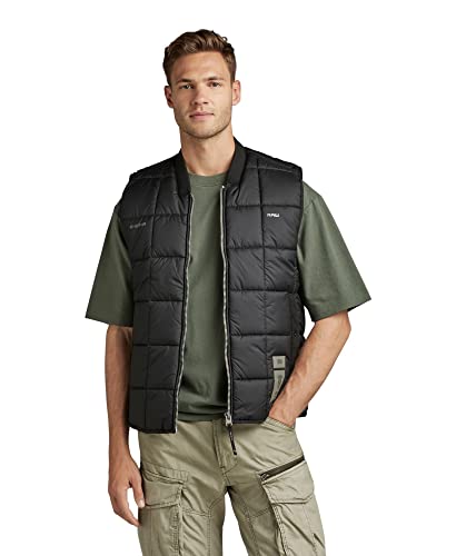 G-STAR RAW Herren Meefic Square Quilted Weste, Schwarz (dk black D22715-B958-6484), S von G-STAR RAW