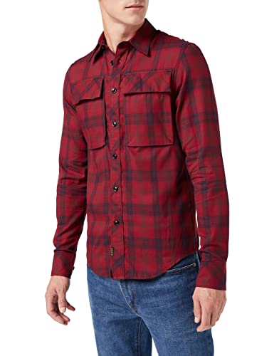 G-STAR RAW Herren Navy Seal Regular Hemd, Mehrfarben (chateaux red carter check D20167-D196-D409), L von G-STAR RAW