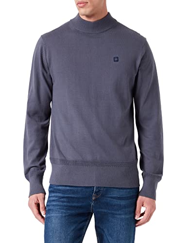 G-STAR RAW Herren Premium Core Mock Knitted Pullover, Blau (fantem blue D21932-C560-863), L von G-STAR RAW