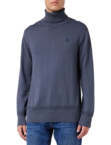 G-STAR RAW Herren Premium Core Turtle Knitted Pullover, Blau (fantem blue D21933-C560-863), L von G-STAR RAW