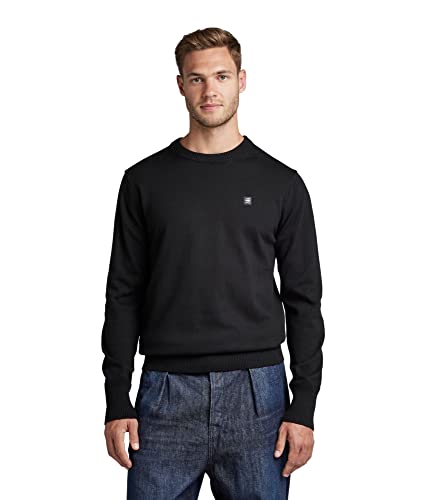 G-STAR RAW Herren Premium Core Knitted Pullover, Schwarz (dk black D21931-C560-6484), L von G-STAR RAW