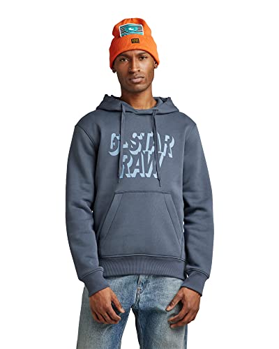 G-STAR RAW Herren Retro Shadow Graphic Hooded Sweatshirt, Blau (fantem blue D22236-A971-863), XL von G-STAR RAW