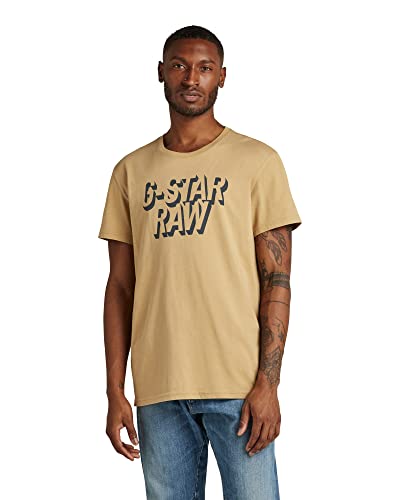 G-Star RAW Herren Retro Shadow Graphic T-Shirt, Beige (Prairie Sand D22210-C506-D308), S von G-STAR RAW