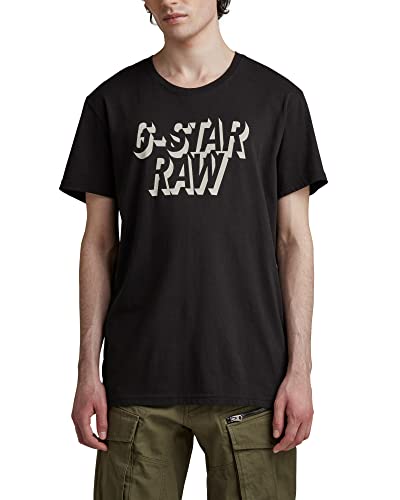 G-STAR RAW Herren Retro Shadow Graphic T-Shirt, Schwarz (dk black D22210-C506-6484), S von G-STAR RAW