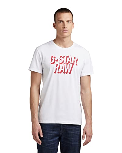 G-STAR RAW Herren Retro Shadow Graphic T-Shirt, Weiß (white D22210-C506-110), L von G-STAR RAW