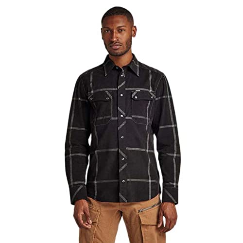 G-STAR RAW Herren Worker Slim Hemd, Mehrfarben (dk Black Louis Check D22005-C549-D416), S von G-STAR RAW