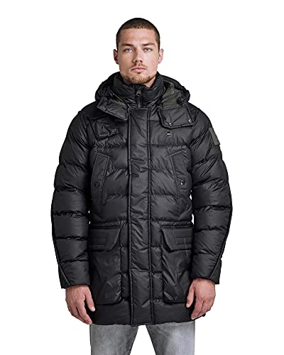 G-STAR RAW Herren G-Whistler Padded Hooded Parka, Schwarz (dk black D20102-B958-6484), S von G-STAR RAW