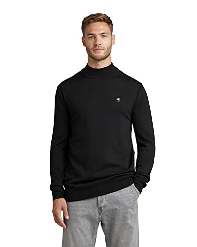 G-STAR RAW Herren Premium Core Mock Knit, Schwarz (dk black D17923-B692-6484), S von G-STAR RAW