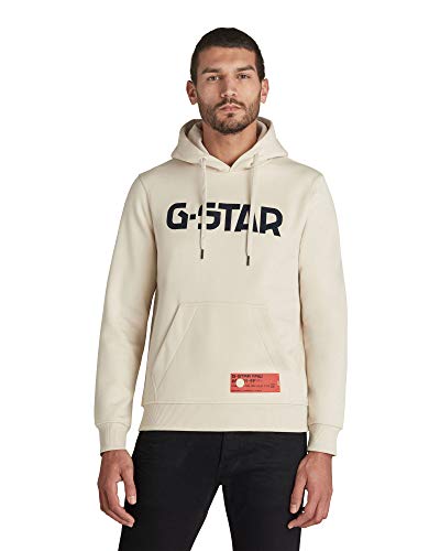 G-STAR RAW Mens Regular Fit Hooded Sweatshirt, Whitebait A971-1603, XS von G-STAR RAW