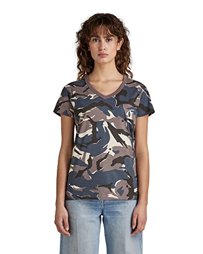 G-STAR RAW Damen All Over Top, Mehrfarben (brown rice woodland camo D22078-C334-D454), L von G-STAR RAW