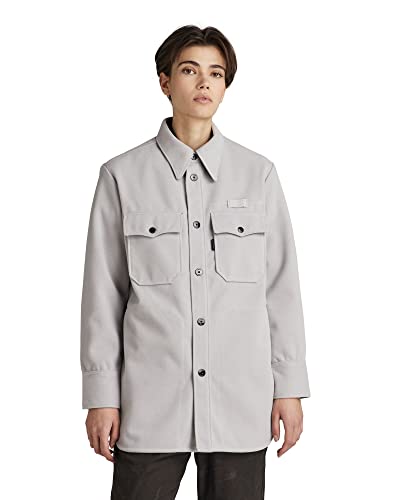 G-STAR RAW Damen Boyfriend Overshirt, Grau (cool grey D22178-D200-1295), M von G-STAR RAW