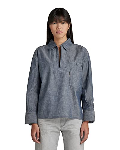 G-STAR RAW Damen Bowling Poloshirt, Blau (raw denim D22152-D186-001), L von G-STAR RAW