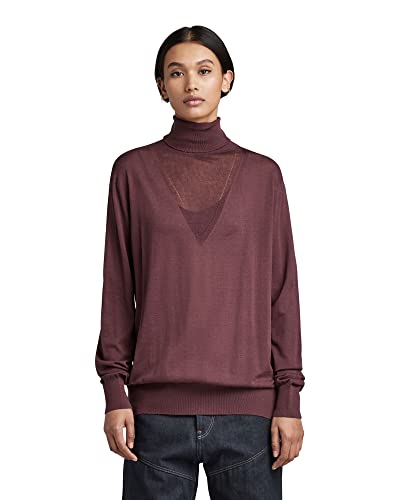 G-STAR RAW Damen Core Roll Neck Knitted Pullover, Purpur (vineyard wine D21961-D166-D303), XXS von G-STAR RAW