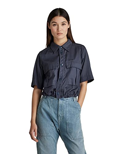 G-STAR RAW Damen Cropped Field Hemd, Blau (fantem blue D21430-D125-863), S von G-STAR RAW