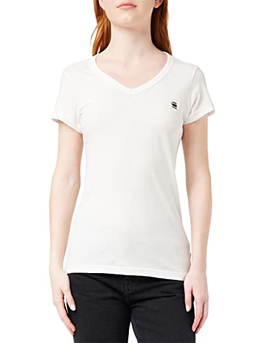 G-STAR RAW Damen Eyben Slim V-Neck Top, Weiß (white D21314-4107-110), M von G-STAR RAW