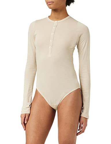 G-STAR RAW Damen Henley Body Slim Top, Beige (brown rice D22332-C954-D309), L von G-STAR RAW