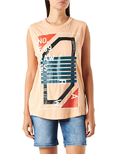 G-STAR RAW Damen Lash Graphic Tank Top Tops, Rosa (peach nougat D21617-4107-C962), L von G-STAR RAW