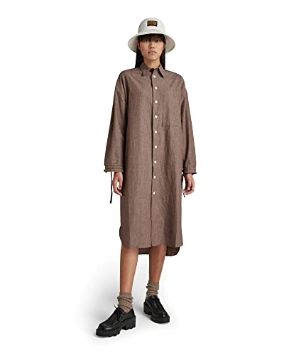 G-STAR RAW Damen Long Shirt Kleid, Braun (chocolat D22160-D187-285), M von G-STAR RAW