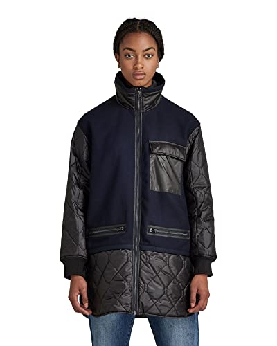 G-STAR RAW Damen Long Teddy Quilted Innenjacke, Blau (mazarine blue D17485-C410-4213), S von G-STAR RAW