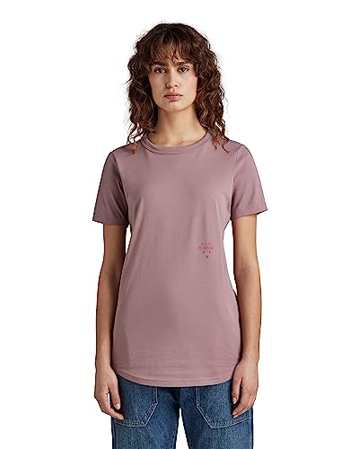 G-STAR RAW Damen Mysid Long Slim Logo Top, Purpur (grape shake D22086-336-D310), S von G-STAR RAW