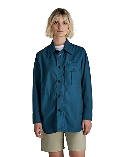 G-STAR RAW Damen Naval Collar Overshirt 2.0, Blau (nitro D21466-C960-1861), M von G-STAR RAW