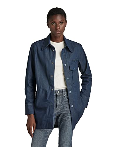 G-STAR RAW Damen Naval Collar Overshirt 2.0, Blau (raw denim D21895-C970-001), M von G-STAR RAW