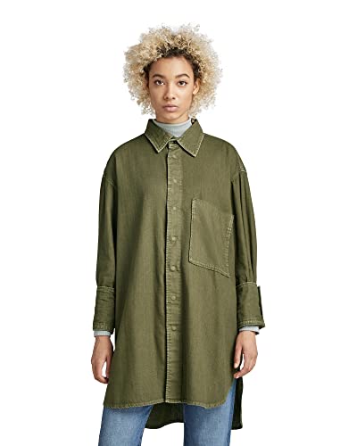 G-STAR RAW Damen Oversized Boyfriend Hemd, Grün (shadow olive gd D22492-7647-D033), XS von G-STAR RAW