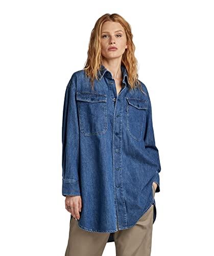 G-STAR RAW Damen Oversized Shirt, Blau (faded harbor D22588-D252-D331), XS von G-STAR RAW