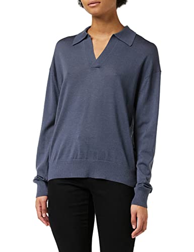 G-STAR RAW Damen Knitted Poloshirt, Blau (fantem blue D21966-B692-863), M von G-STAR RAW