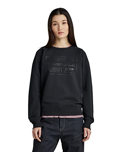 G-STAR RAW Damen Raglan Originals Sweatshirt, Schwarz (caviar D22119-A613-D301), S von G-STAR RAW