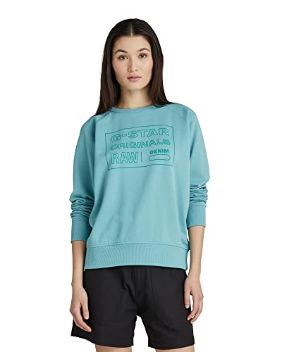 G-STAR RAW Damen Raglan Originals Sweatshirt, Blau (ocean D22119-A613-826), M von G-STAR RAW