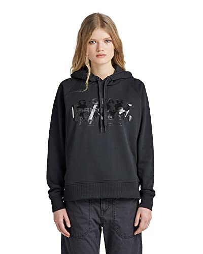 G-STAR RAW Damen Raglan Raw Originals Hooded Sweatshirt, Schwarz (caviar D22117-A613-D301), M von G-STAR RAW