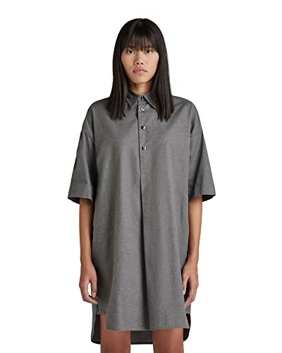 G-STAR RAW Damen Shirt Kleid Short Sleeve, Mehrfarben (basalt htr D21884-C963-1164), L von G-STAR RAW