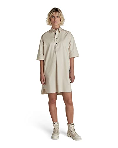 G-STAR RAW Damen Shirt Kleid Short Sleeve, Beige (whitebait D21884-A504-1603), M von G-STAR RAW