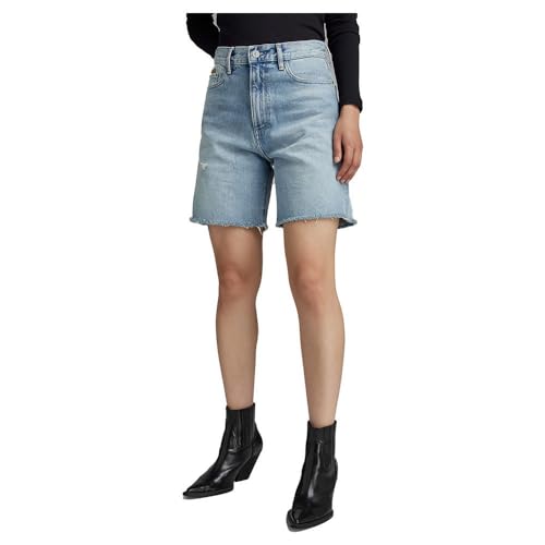 G-Star RAW Damen High Bermuda Shorts Clean Edge, Blau (Sun Faded Seaside Destroyed D24372-D436-G674), 29 von G-Star RAW